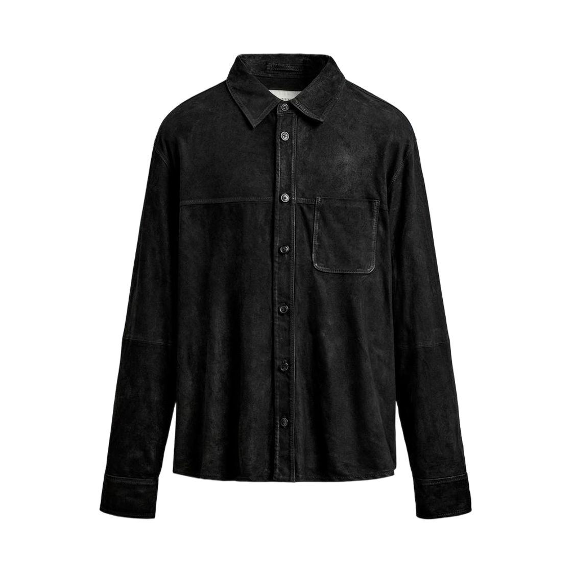 2521/222/800 Zara Leather Suede Overshirt Black