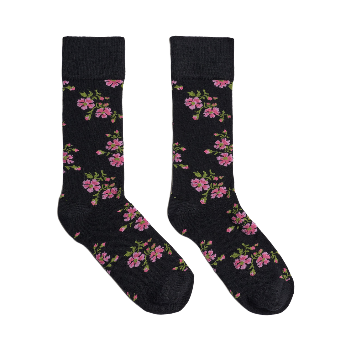 SOCK70-0671 (W) Simone Rocha Tiny Flower Jacquard Ankle Socks Black Floral