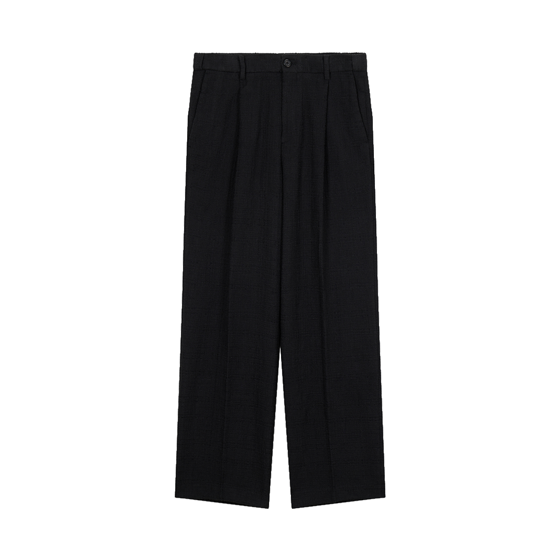 지오송지오 컬렉션 트위드 원턱 세미와이드 팬츠 블랙 BI2PT254BK(ZIOSONGZIO COLLECTION Tweed One Tuck Semi Wide Pants Black)