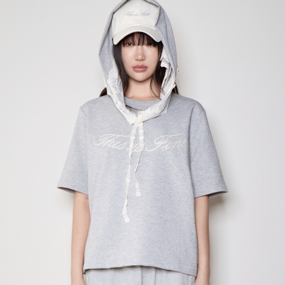 디스이즈파인 오버사이즈드 시그니처 티 스포티프 그레이(THIS IS FINE Oversized Signature Tee Sportif Gray) - 2
