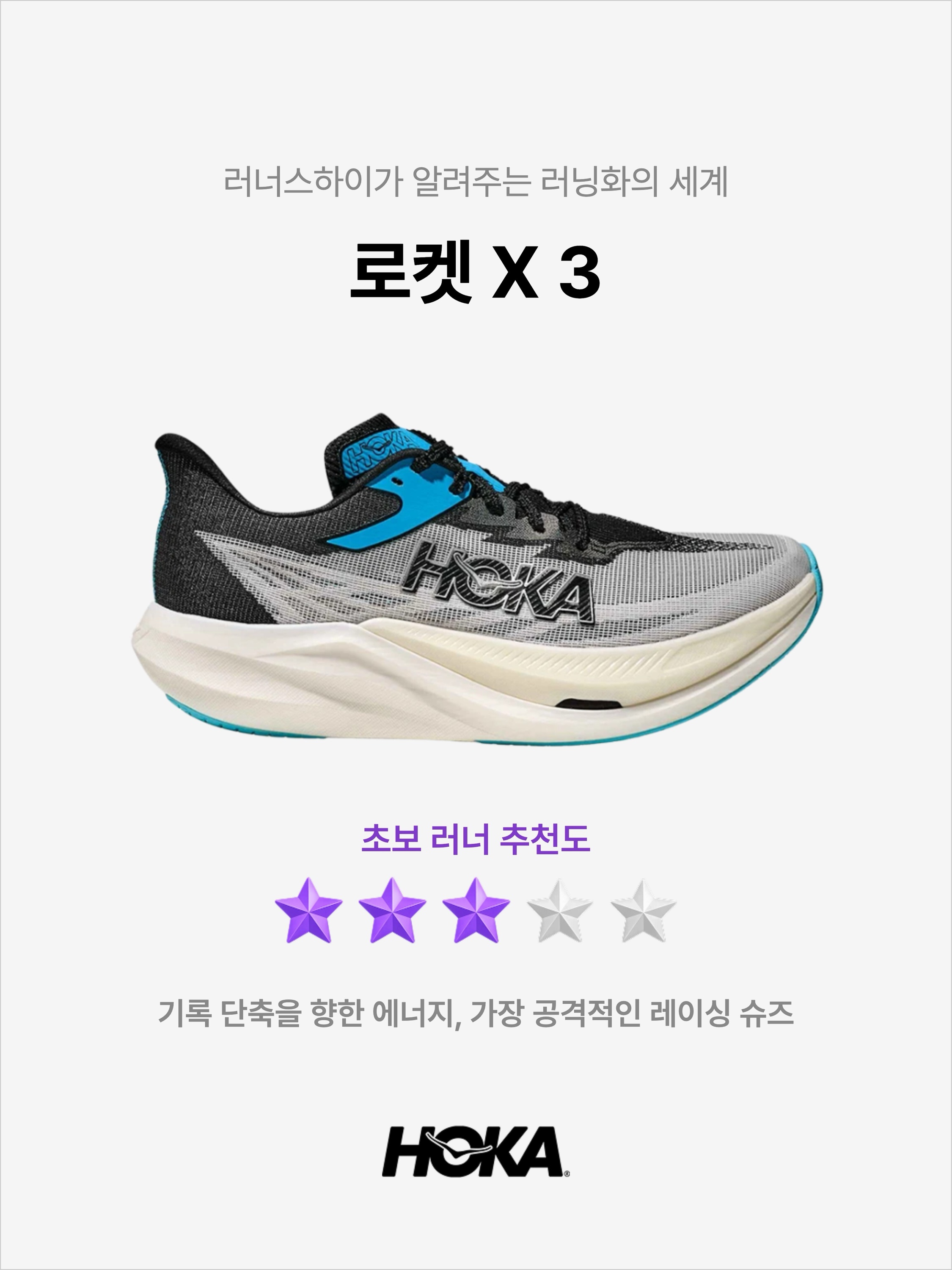Hoka Rocket X 3 White Black, Hoka Rocket X 3 Alabaster Frost 착용 스타일 - 1