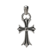 Chrome Hearts CH Cross Small Plain Bail Pendant Silver