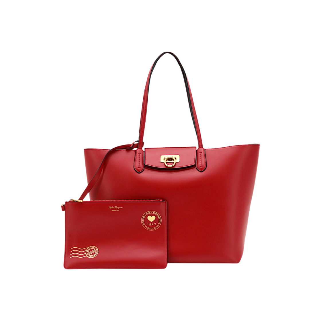 ITLVAMQGOBM6 Ferragamo Gancini Travel Shopper Bag 21I376