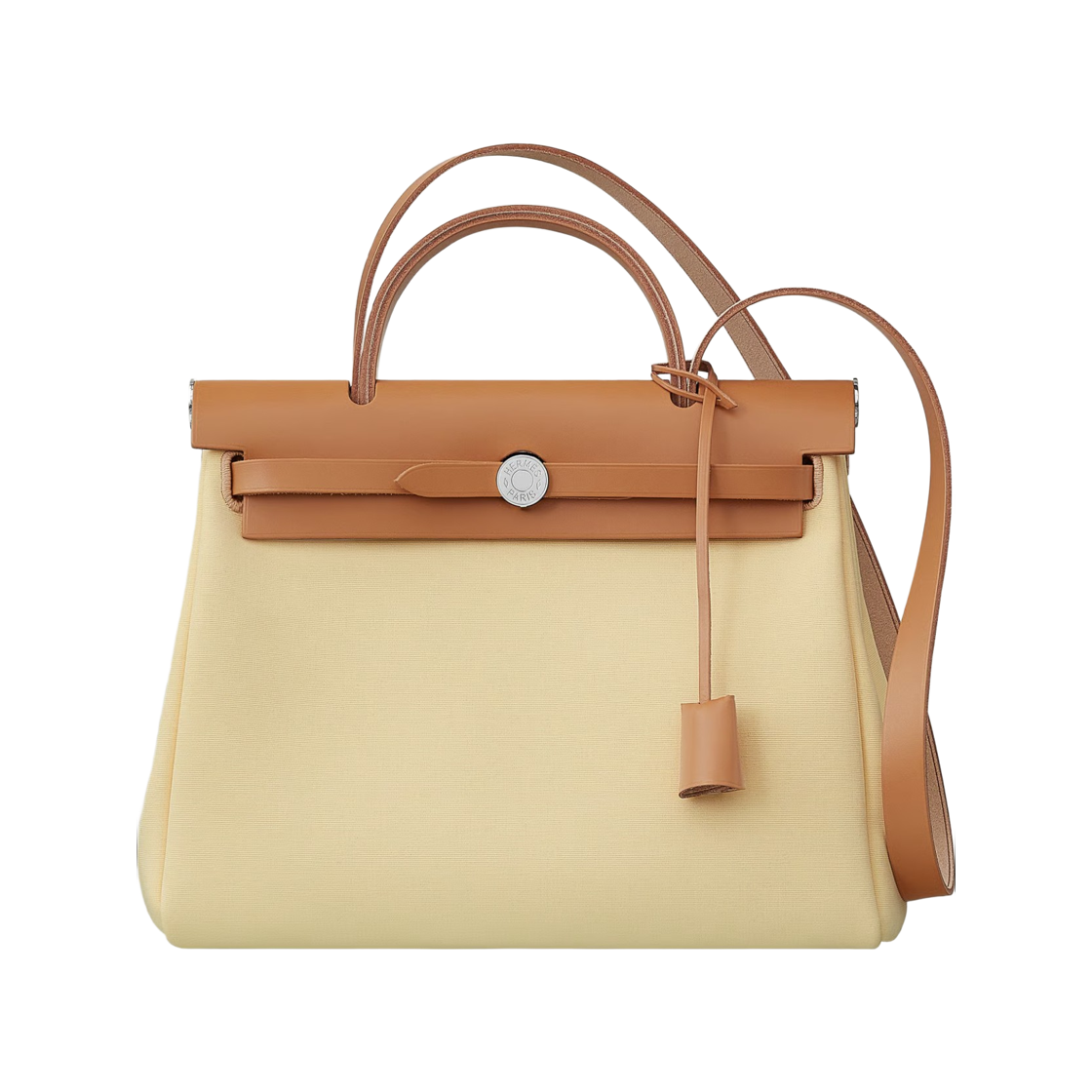 에르메스 에르백 집 31 백 르투르네 캔버스 & 팔라듐 하드웨어 바니유 나뛰렐 사블르(Hermes Herbag Zip 31 Bag Retourne Canvas & Palladium Vanille Naturel Sable) - 1