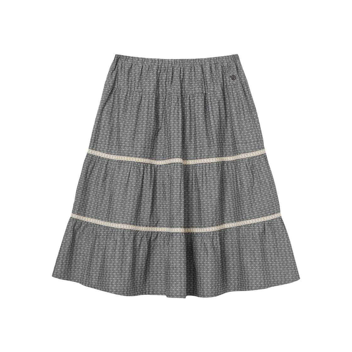 에이이에이이 패턴 티어드 스커트 차콜(AEAE Pattern Tiered Skirt Charcoal)