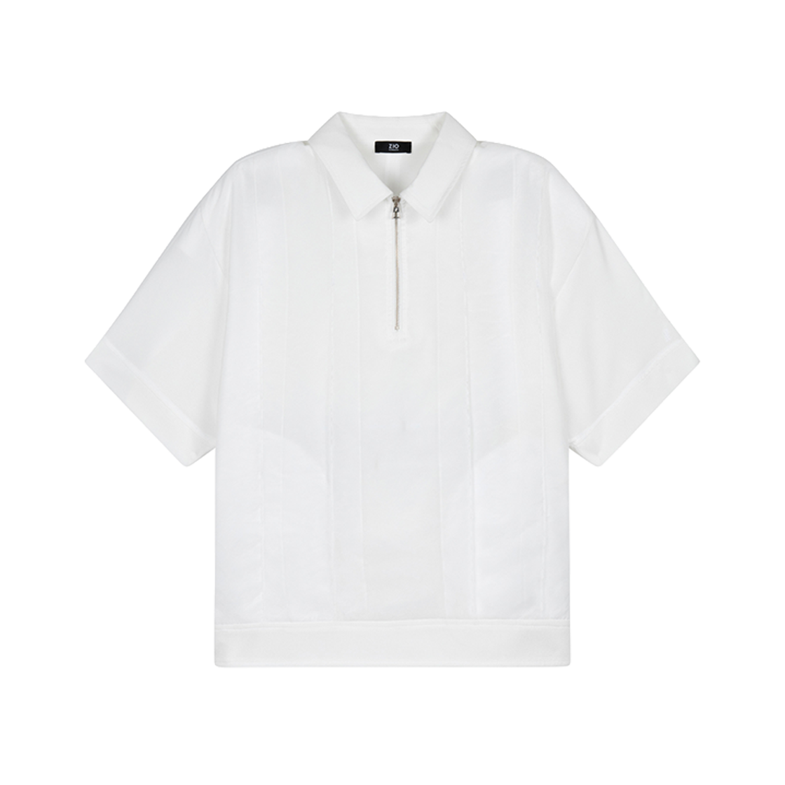 지오송지오 컬렉션 레이어드 슬릿 카라 티셔츠 화이트 BI3TS302WH