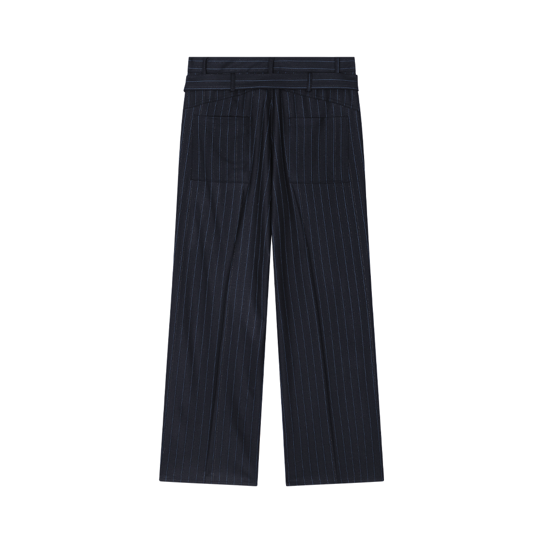 웨이비니스 레이어드 벨티드 트라우저 잉크 네이비(Waviness Layered Belted Trousers Ink Navy) - 2