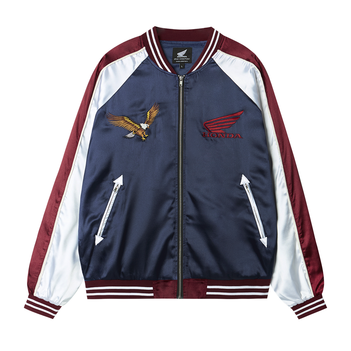 혼다 새틴 골드윙 스카잔 재킷 네이비(Honda Satin Gold Wing Sukajan Jacket Navy) - 1