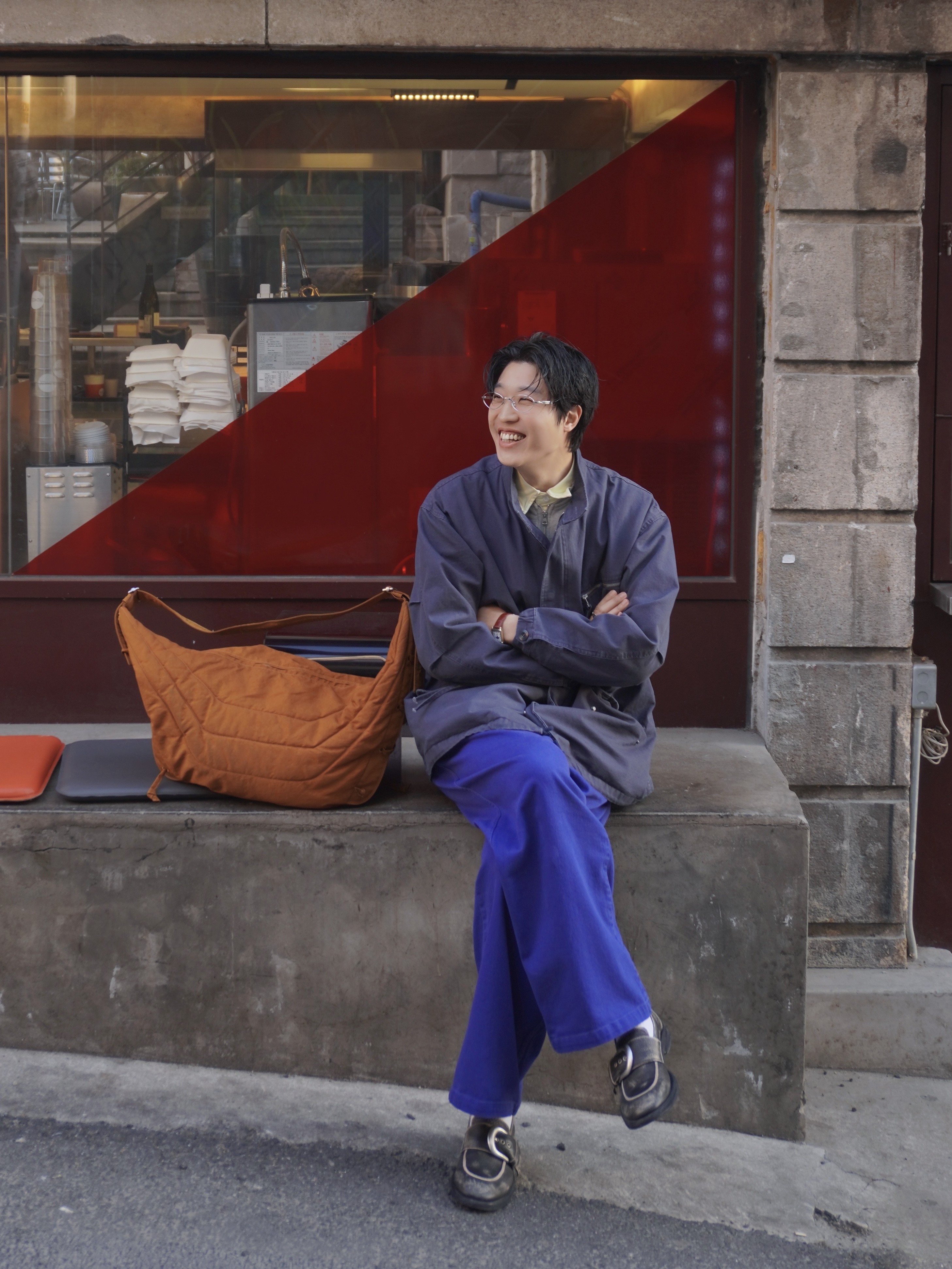 Noun Faded Filed Jacket Navy, Lemaire Large Soft Game Bag Water Repellent Nylon Canvas Tan 착용 스타일 - 1