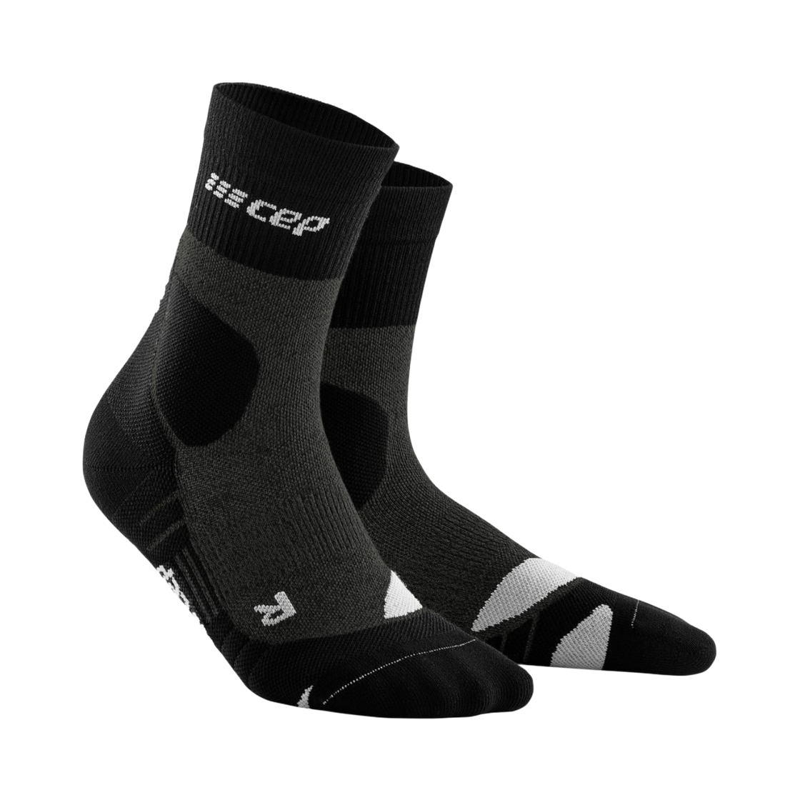 CEP 하이킹 메리노 미드 컷 컴프레션 삭스 스톤 그레이 그레이(CEP Hiking Merino Mid Cut Compression Socks Stone Grey Grey) - 1