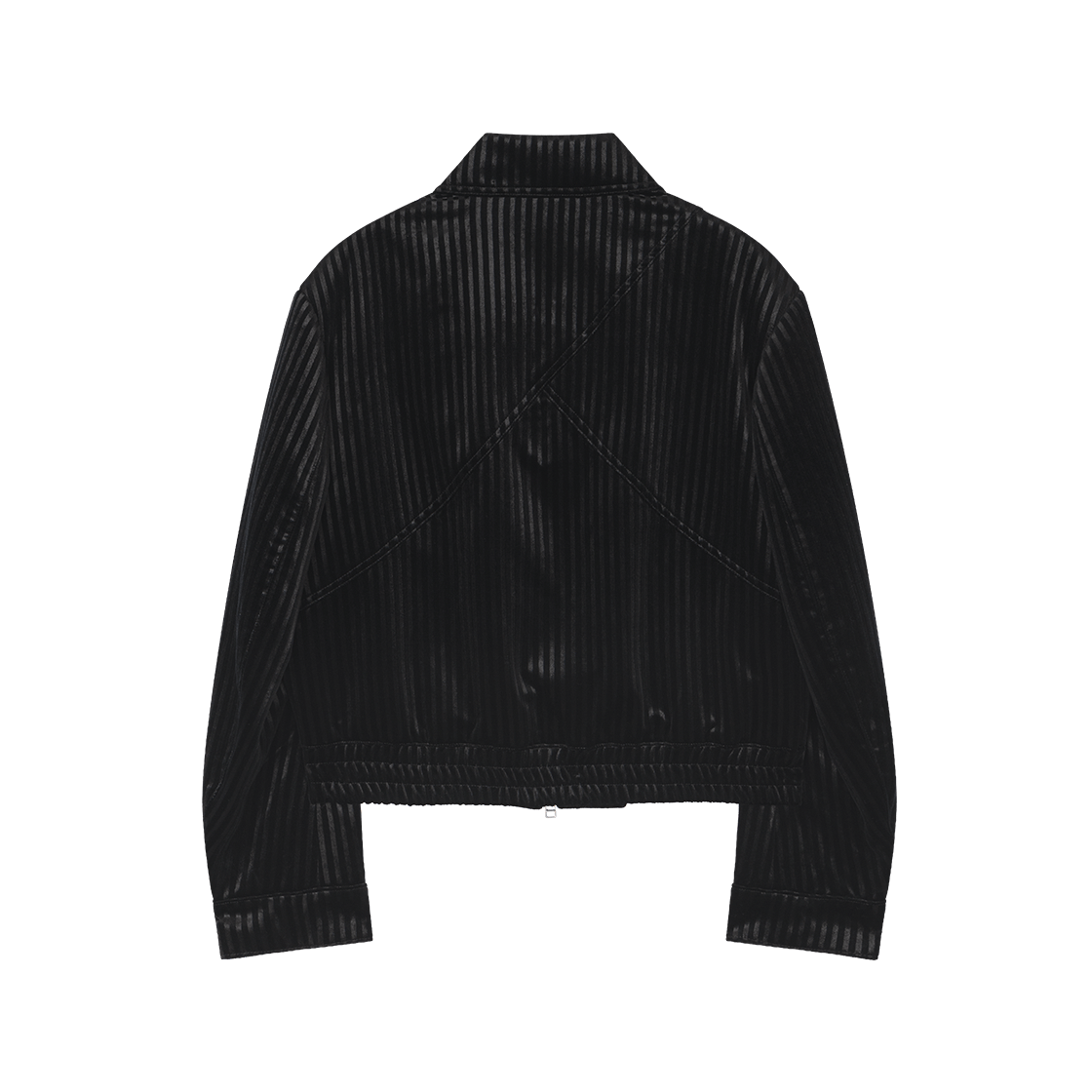 웨이비니스 벨트 루프 벨벳 재킷 블랙 스트라이프(Waviness Belt Loop Velvet Jacket Black Stripe) - 2