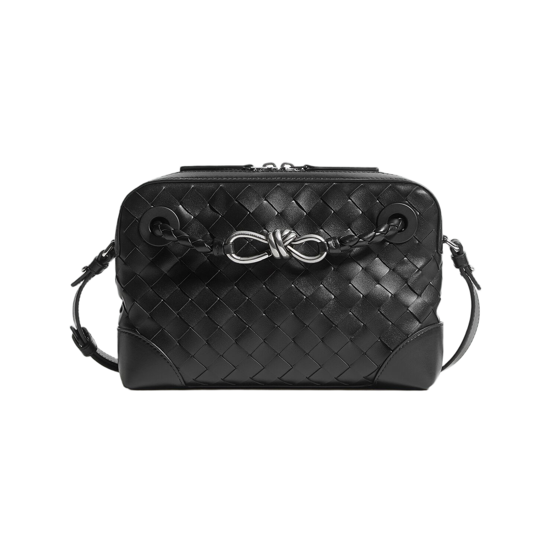 보테가 베네타 안디아모 집 메신저 블랙(Bottega Veneta Andiamo Zipped Messenger Black) - 1