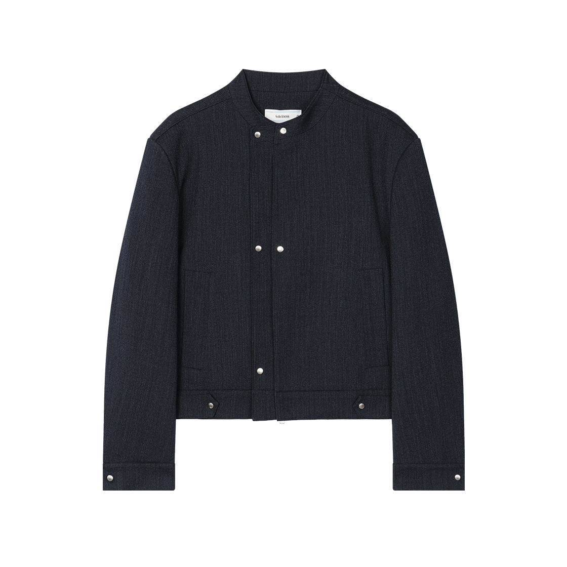 웨이비니스 에브 레이어드 레이서 재킷 프레스드 네이비(Waviness Ebb Layered Racer Jacket Pressed Navy)
