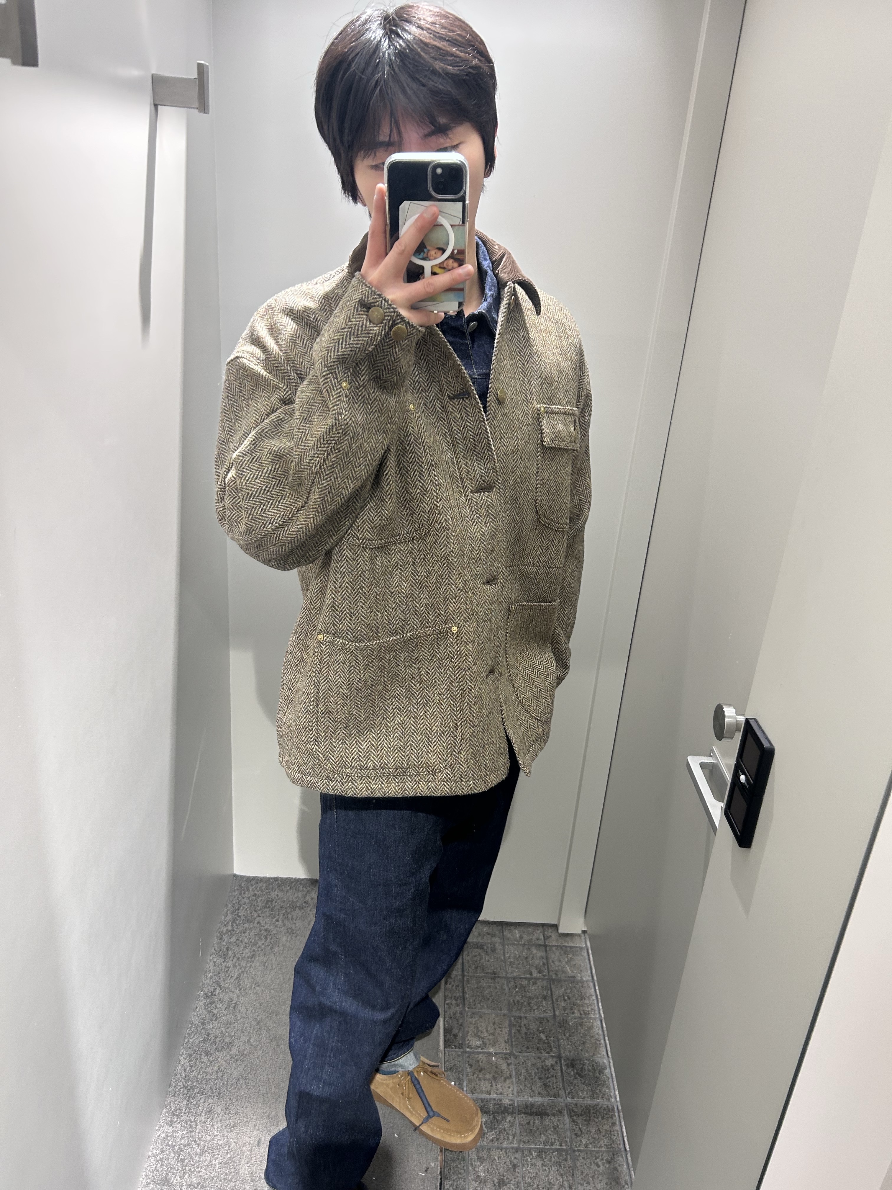 Orslow Harris Tweed Relax Fit Coverall Khaki - 25FW 착용 스타일 - 2