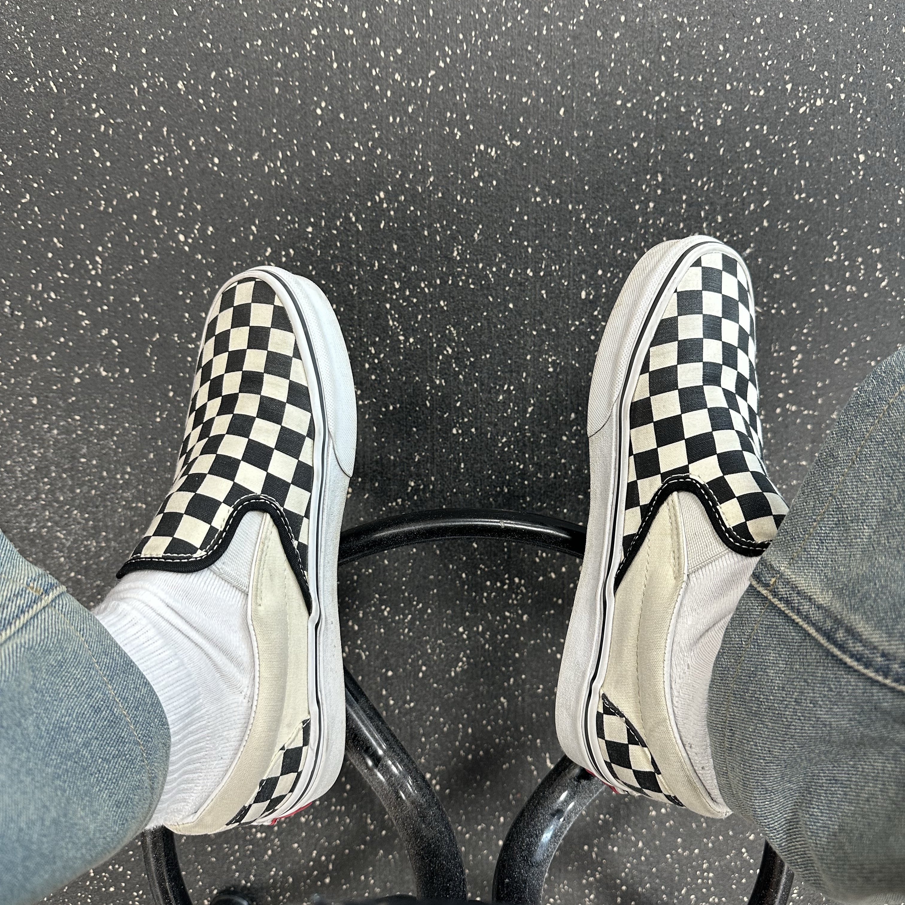 Vans Slip-On Checkerboard 착용 스타일
