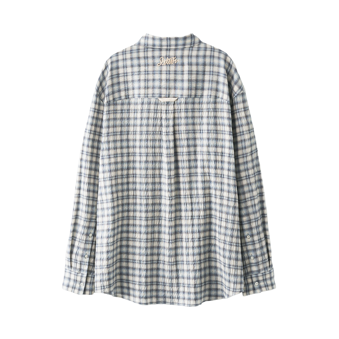 [사은품 증정] 세터 오버 사이즈 체크 셔츠 블루([사은품 증정] SATUR Over Size Check Shirt Blue) - 2