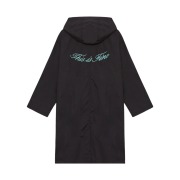 THIS IS FINE Hooded Single Coat Black