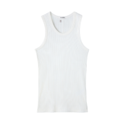Recto Ribbed Tank Top Off White