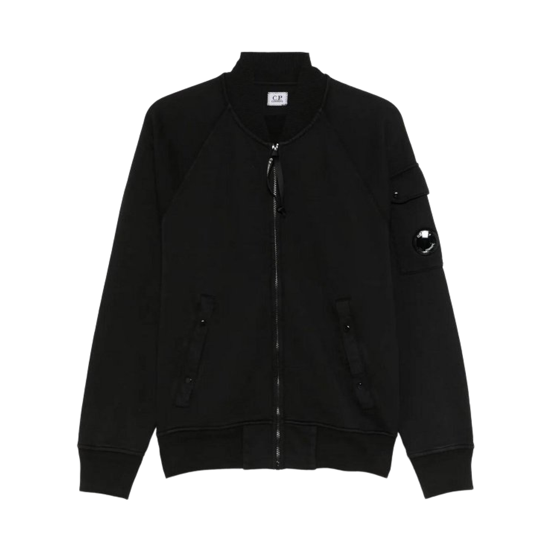 C.P. 컴퍼니 코튼 다이애그널 플리스 풀 집 자켓 블랙 - 25SS(C.P. Company Cotton Diagonal Fleece Full Zip Jacket Black - 25SS)