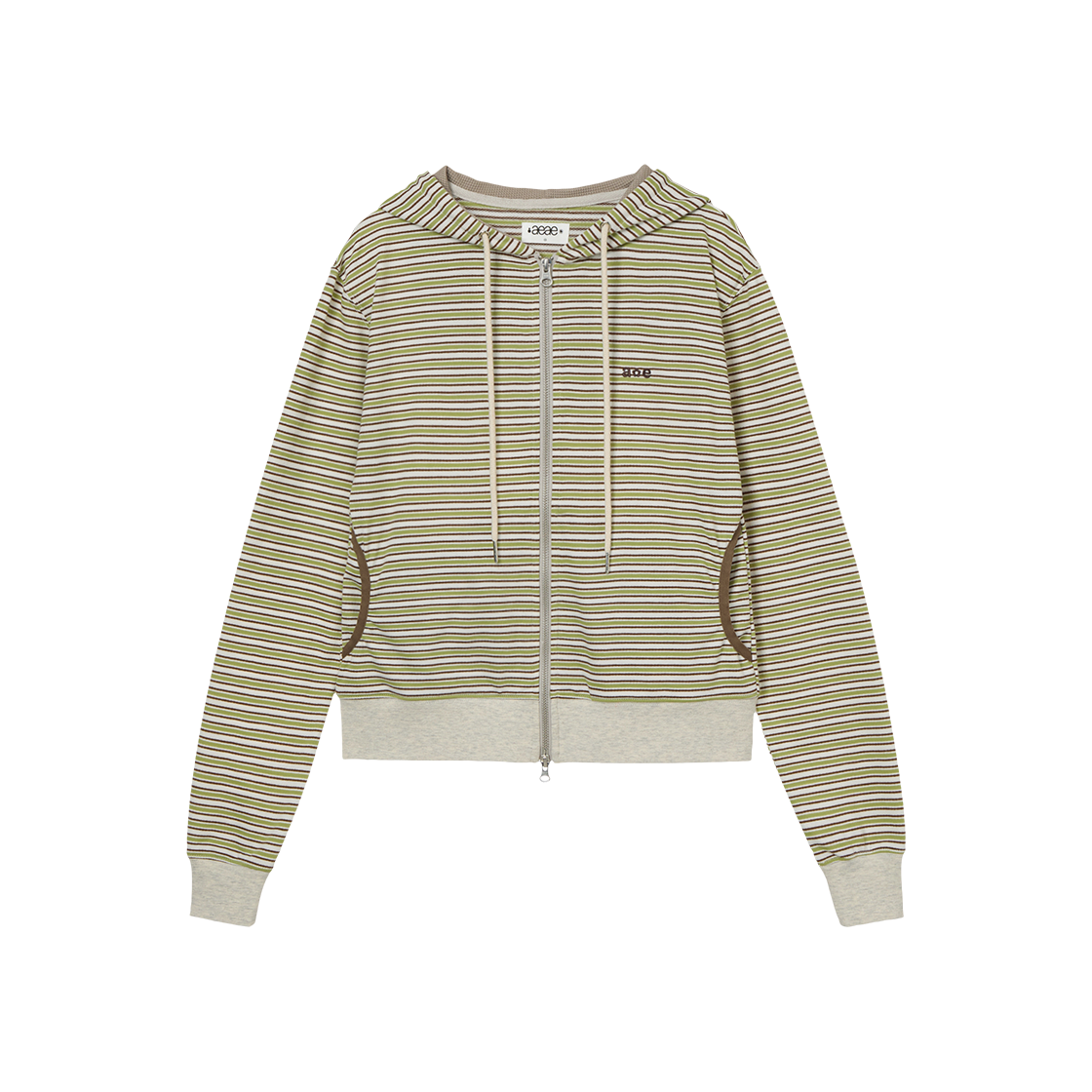에이이에이이 스트라이프 후디 집업 그린(AEAE Stripe Hoodie Zip Up Green)