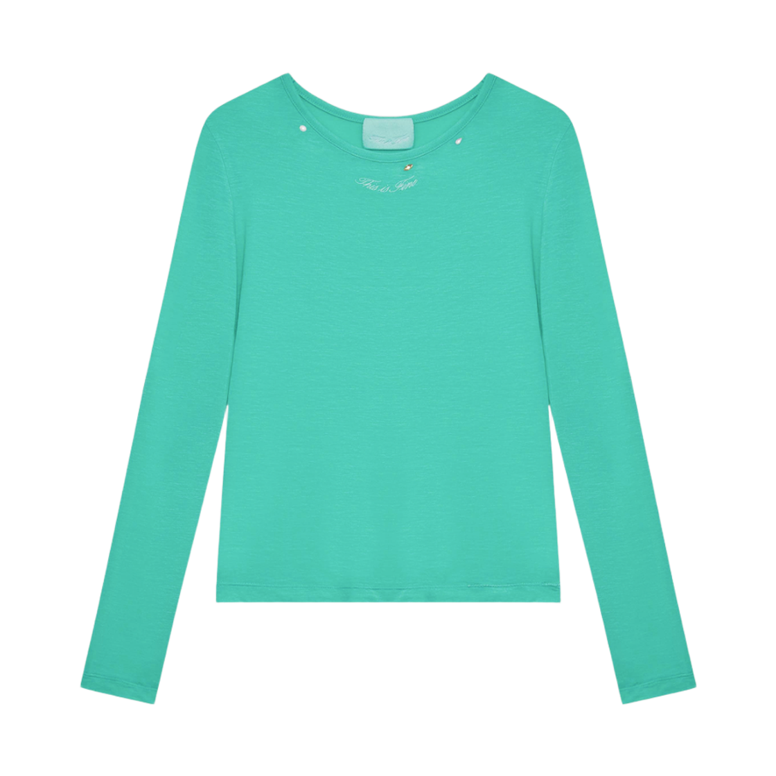 디스이즈파인 시그니처 롱슬리브 티 티프블루(THIS IS FINE Signature Long Sleeved Tee TIF Blue)