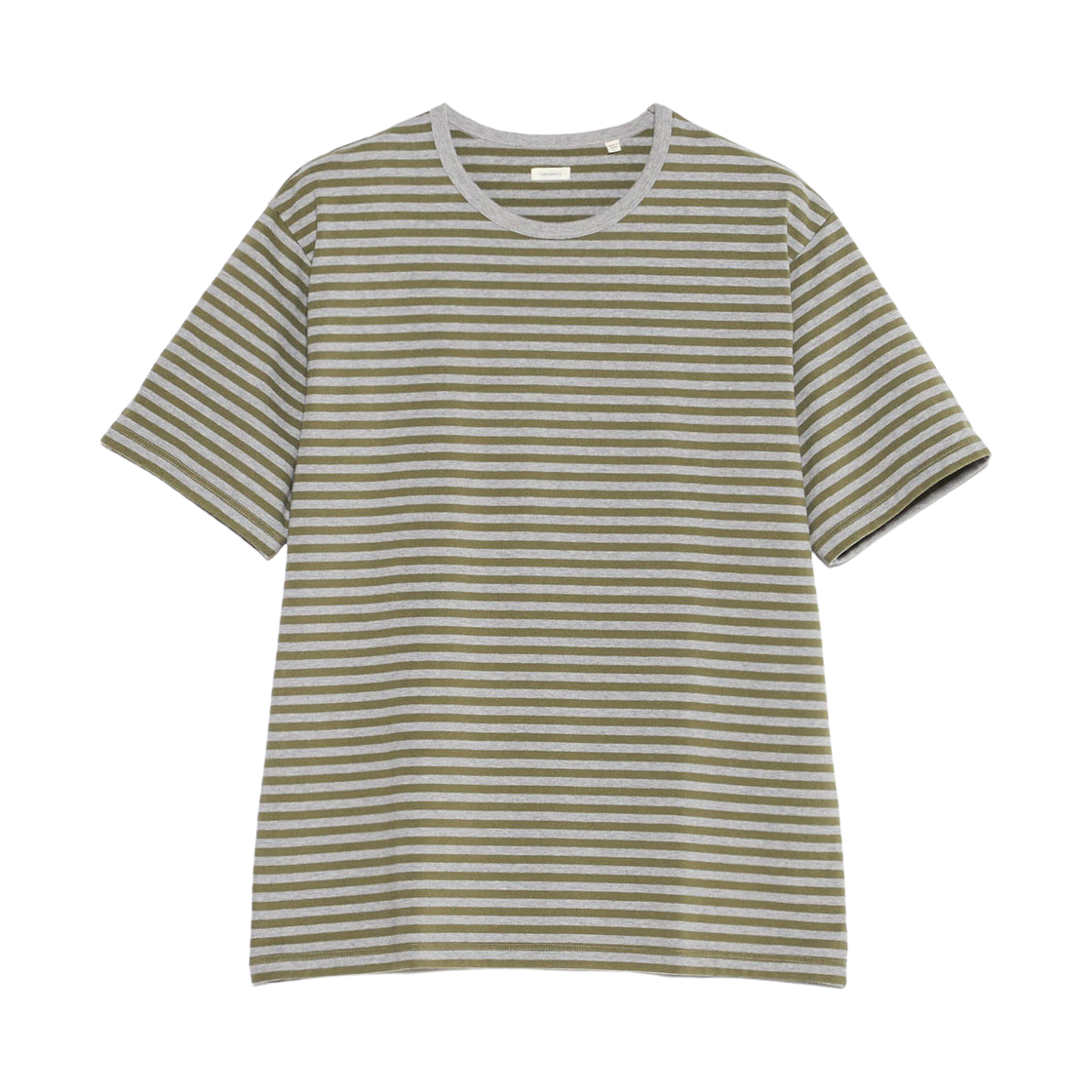 나나미카 쿨맥스 스트라이프 저지 티셔츠 올리브 그레이(Nanamica Coolmax Stripe Jersey T-Shirt Olive Gray)