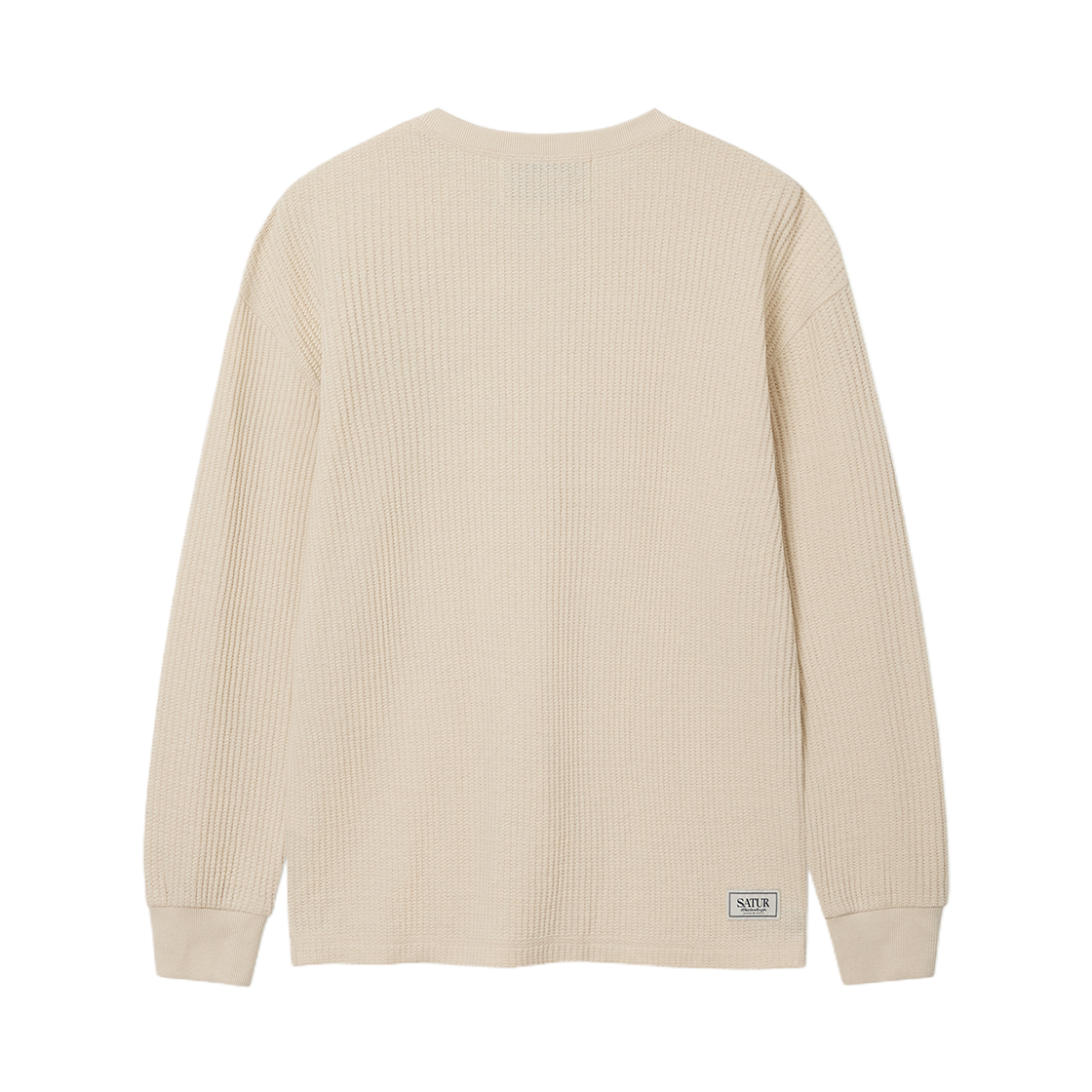 [사은품 증정] 세터 스티치 와플 헨리넥 롱 슬리브 크림([사은품 증정] SATUR Stitch Waffle Henley Neck Long Sleeve Cream) - 2