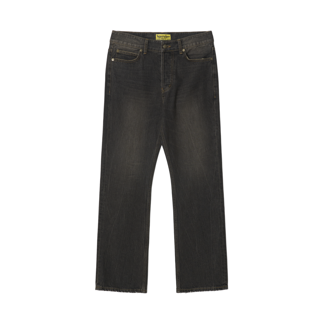 슈퍼벨로체 루즈 세미 부츠컷 블랙 진(SUPERVELOCE Loose Semi-Bootcut Black Jeans)