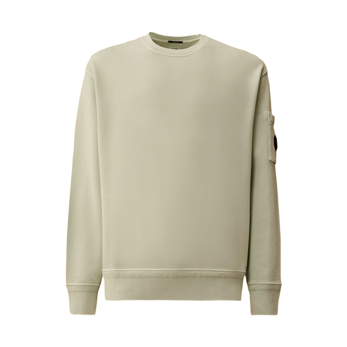 20CMSS036A110044R804 C.P. Company Cotton Diagonal Fleece Resist Dyed Crewneck Lens Sweatshirt Misty Blue - 26SS