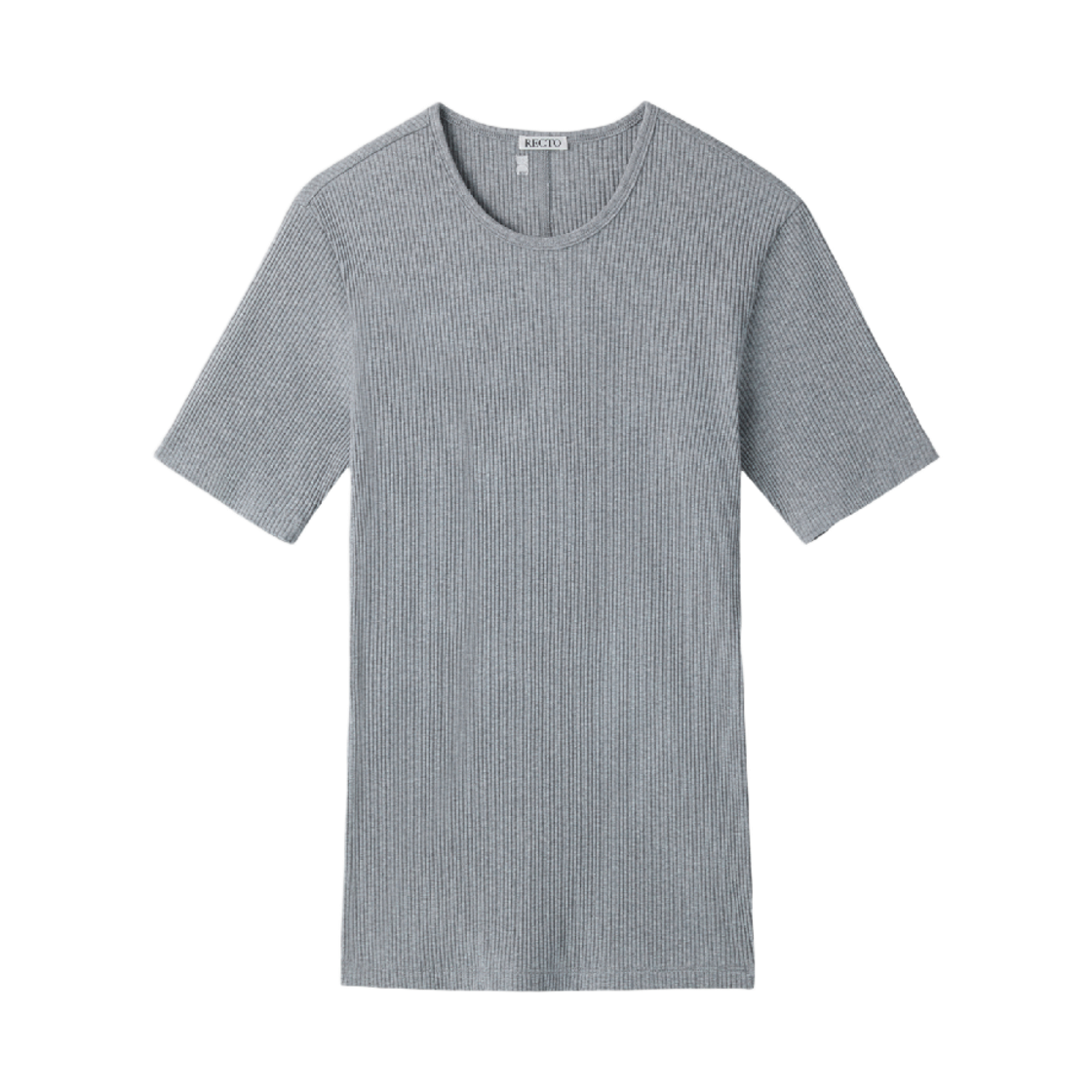 렉토 리브드 져지 탑 멜란지 그레이(Recto Ribbed Jersey Top Melange Grey)