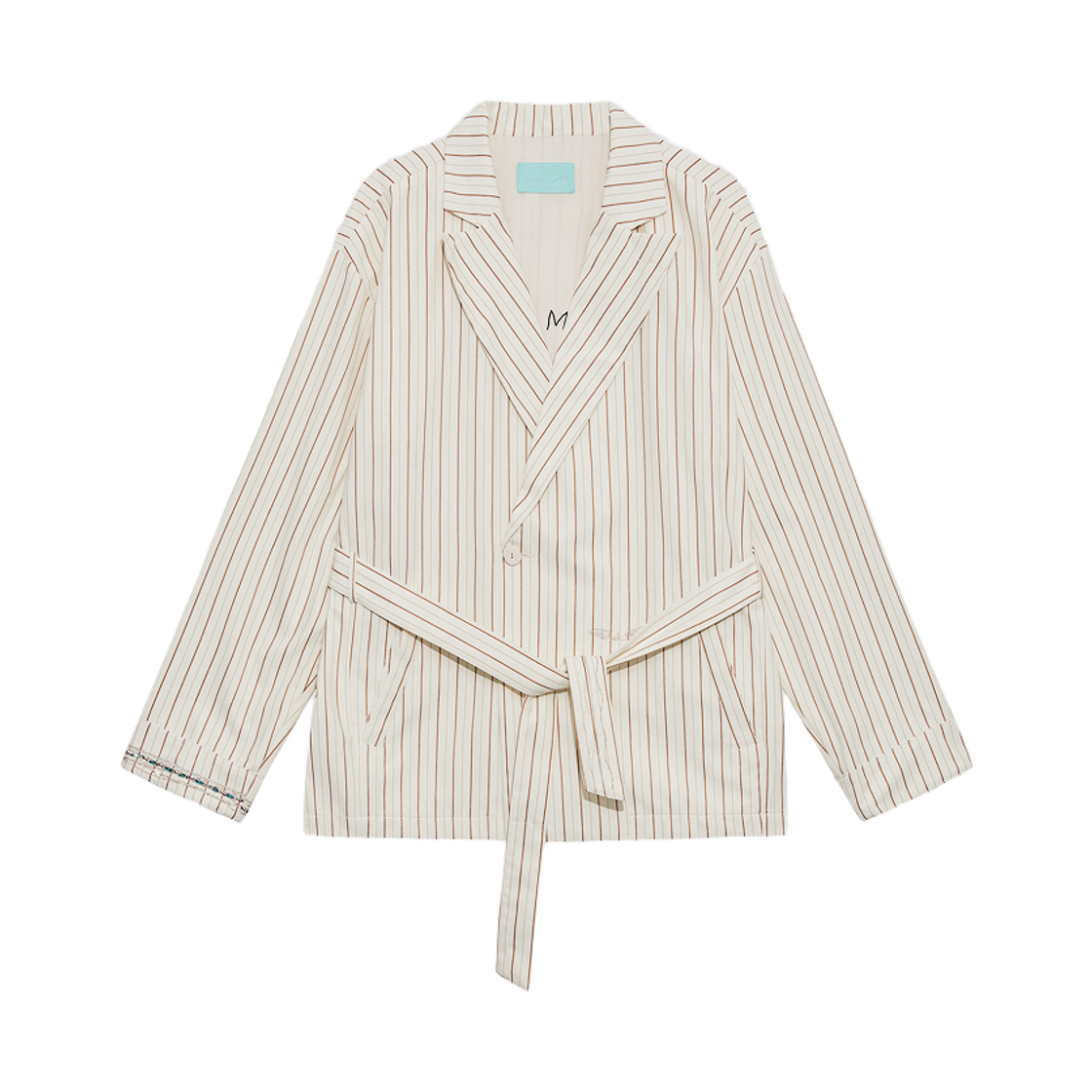 디스이즈파인 벨티드 파자마 더블 자켓 크림