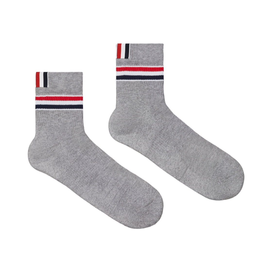 톰브라운 RWB 스트라이프 애슬레틱 앵클 삭스 라이트 그레이(Thom Browne RWB Stripe Athletic Ankle Socks Light Grey)