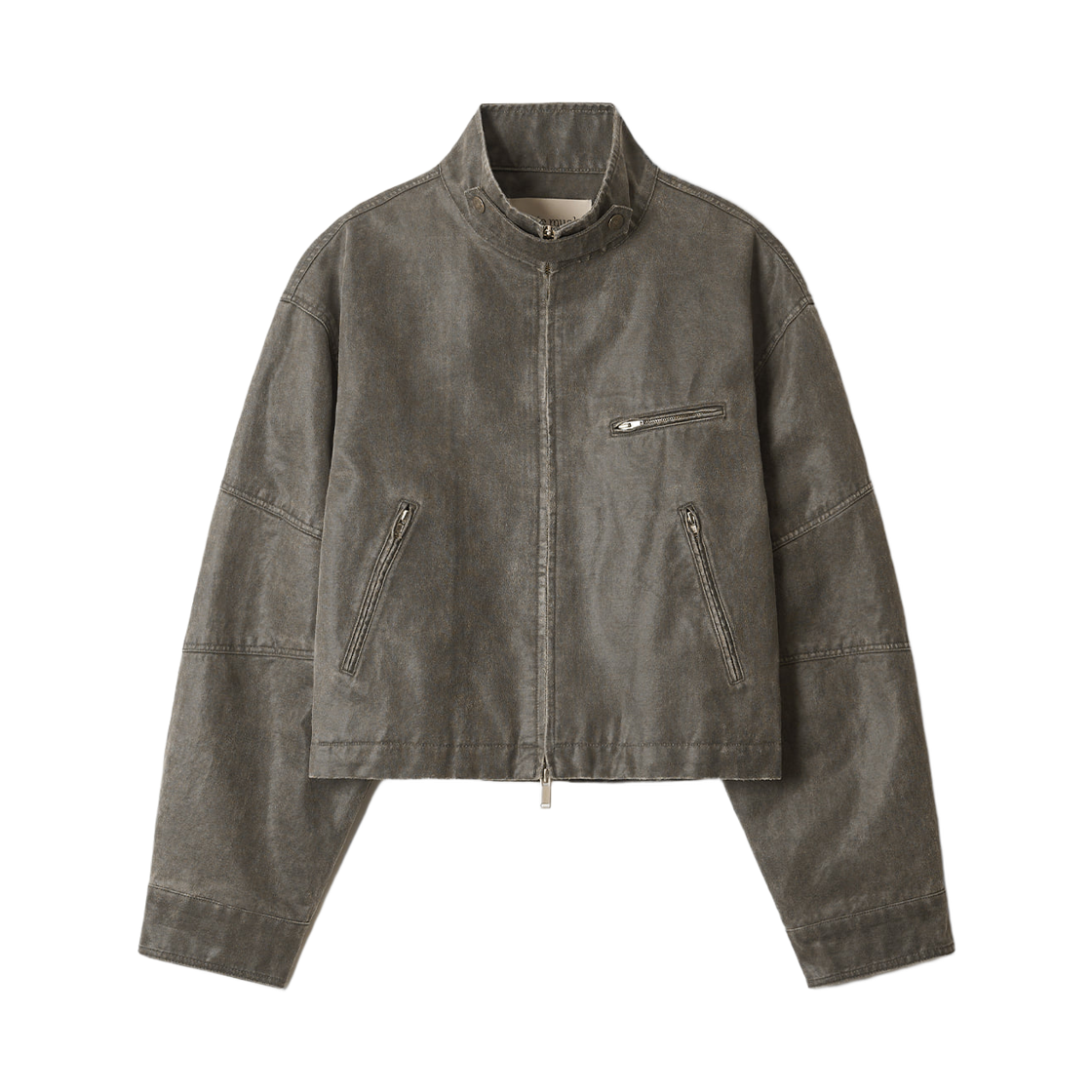 (W) 아비에무아 빈티지 워시드 크랙 자켓 차콜((W) Aviemuah Vintage Washed Crack Jacket Charcoal)