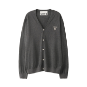SATUR Loren Linen Blend Cardigan Charcoal