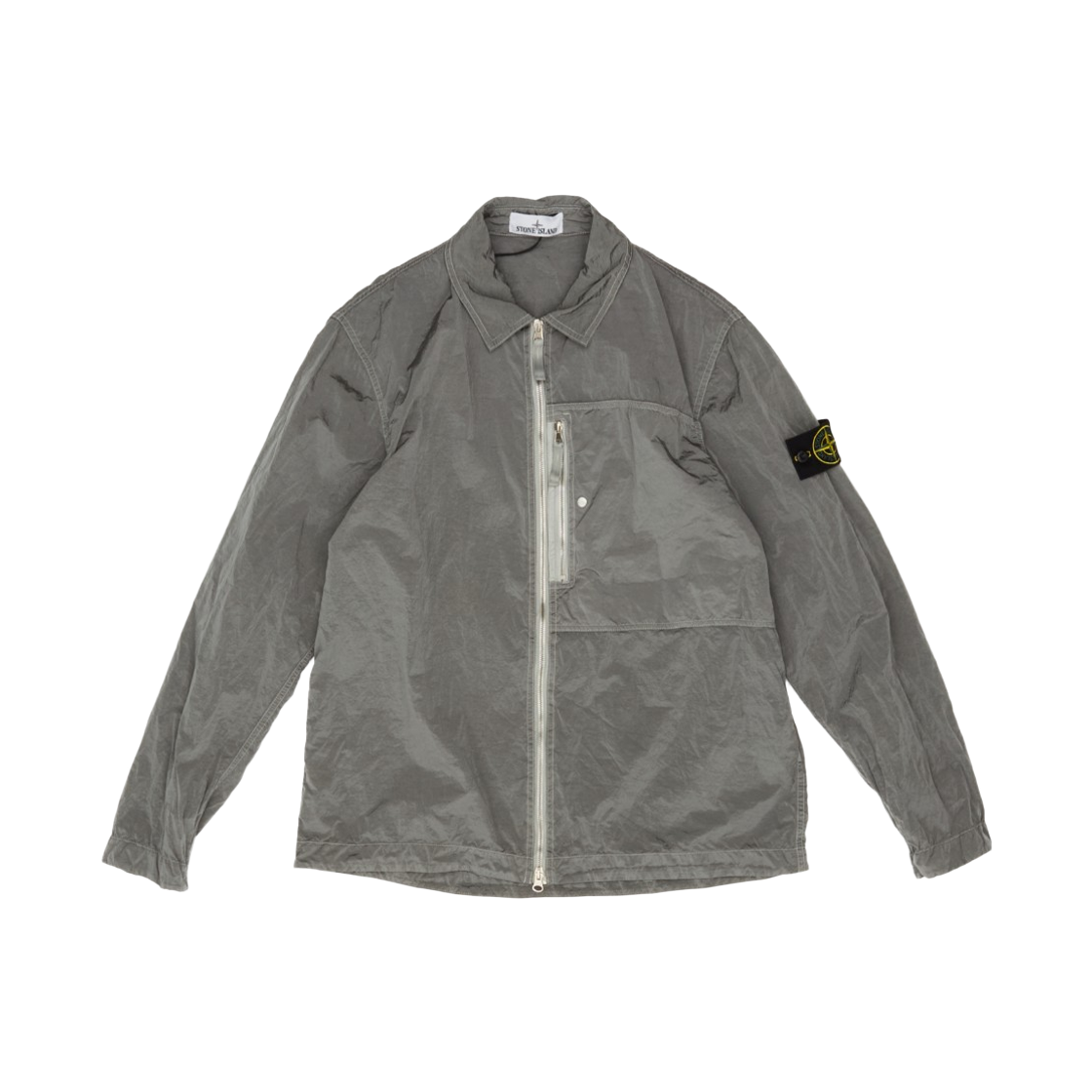 스톤 아일랜드 1200038 나일론 메탈 에코닐 레귤러핏 오버셔츠 펄 그레이 - 26SS