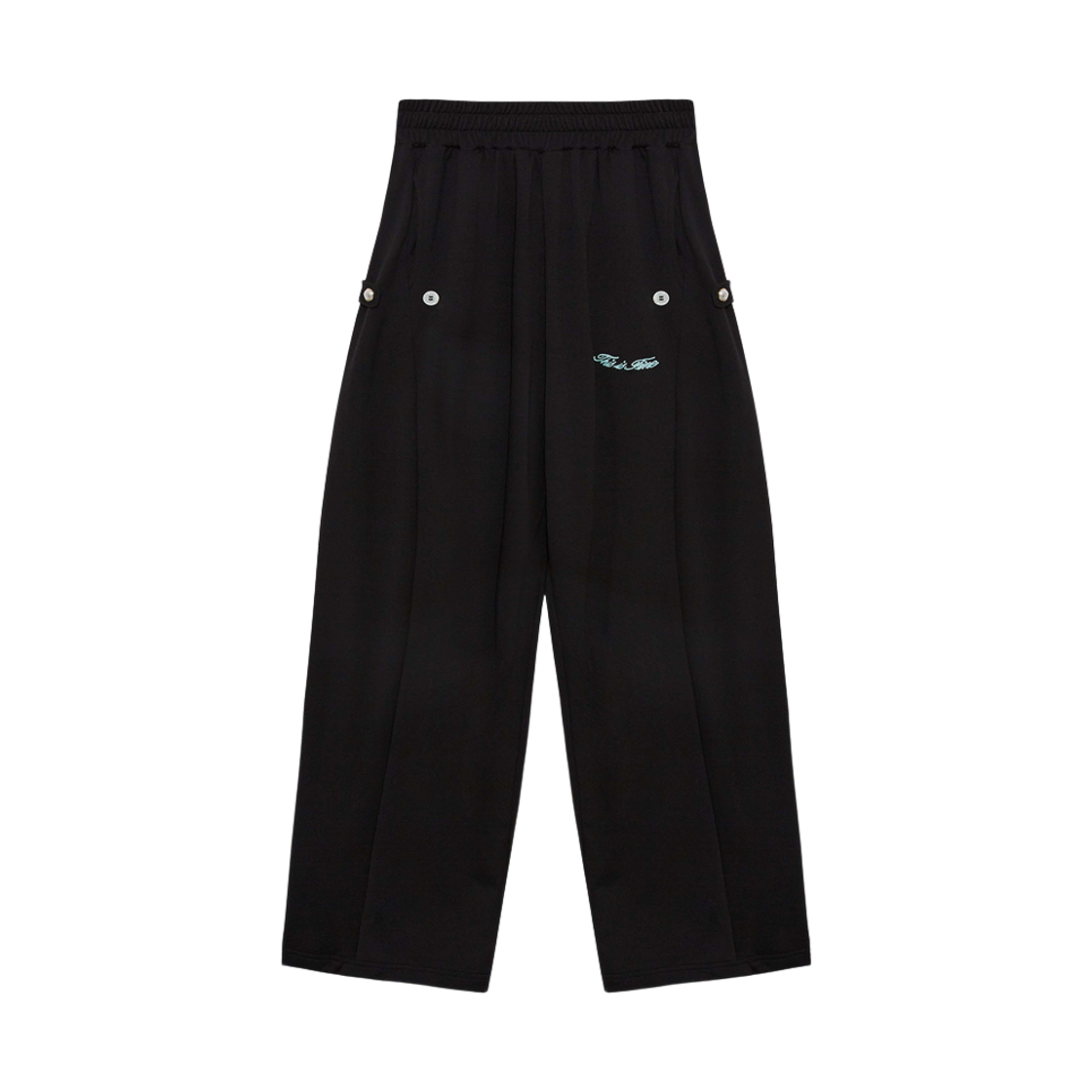 디스이즈파인 버튼 스웻팬츠 블랙(THIS IS FINE Button Sweatpants Black)