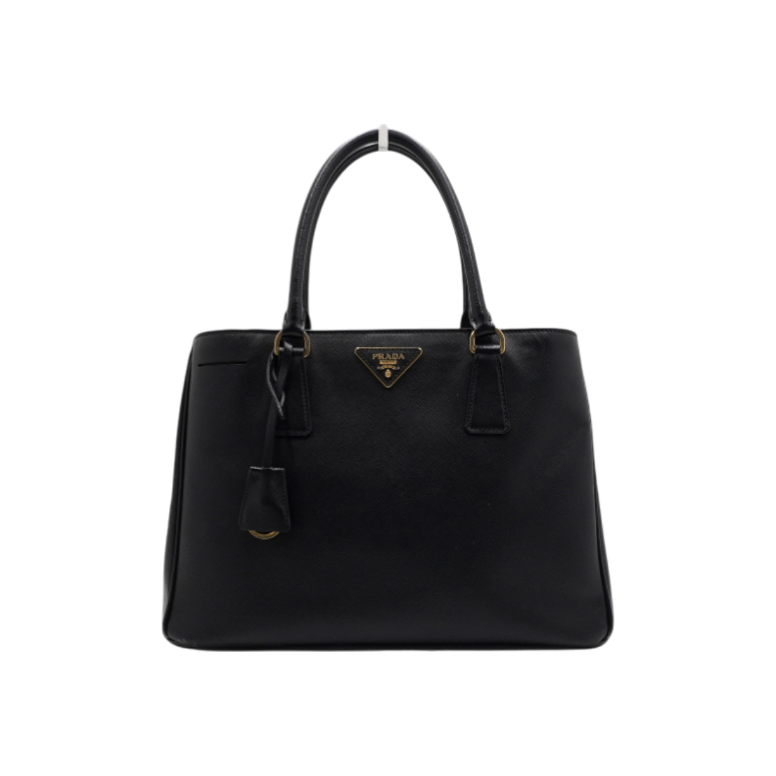 ITA28BVIDK4F Prada BN1874 Saffiano Lux Black Double-Zip Tote Bag
