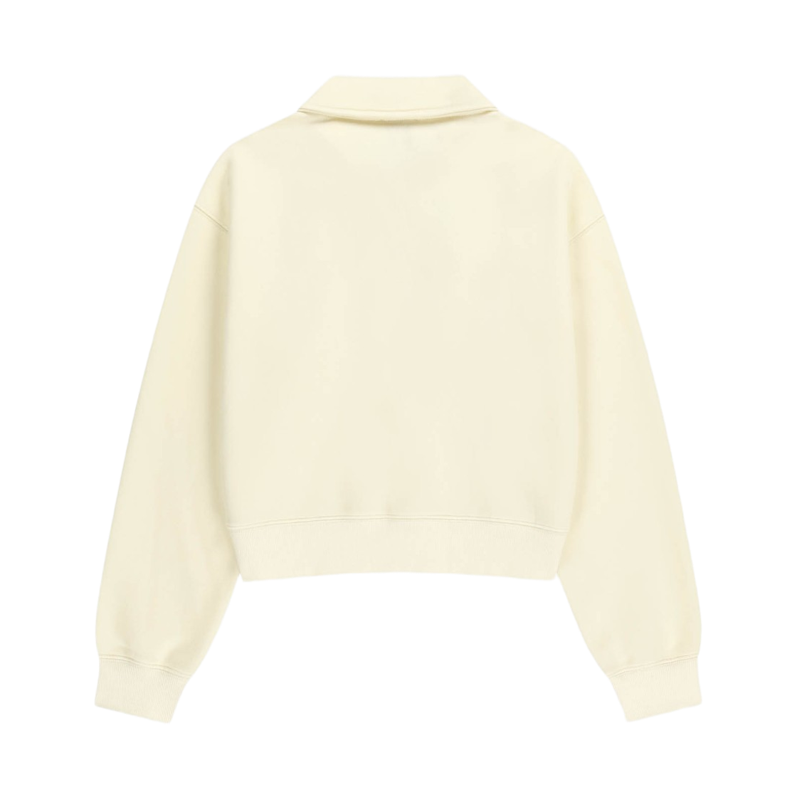 (W) 마리떼 프랑소와 저버 스몰 클래식 로고 하프 집업 크롭 스웨트셔츠 아이보리((W) Marithe Francois Girbaud Small Classic Logo Half Zip Up Crop Sweatshirt Ivory) - 2