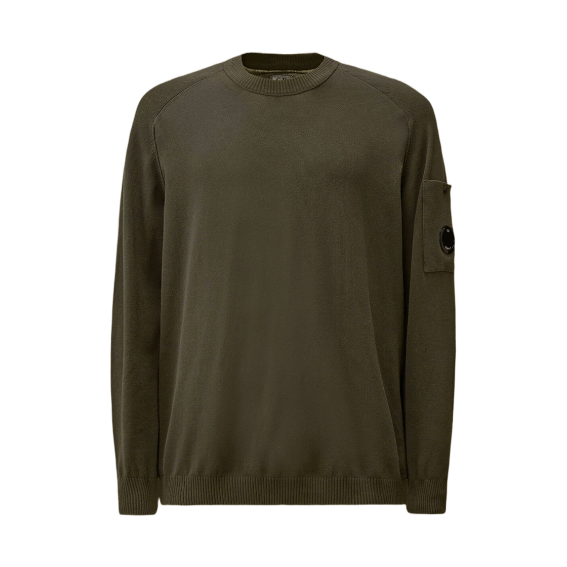 C.P. 컴퍼니 코튼 크레이프 크루넥 렌즈 스웨터 건메탈 그레이 - 26SS(C.P. Company Cotton Crepe Crewneck Lens Sweater Gunmetal Grey - 26SS)