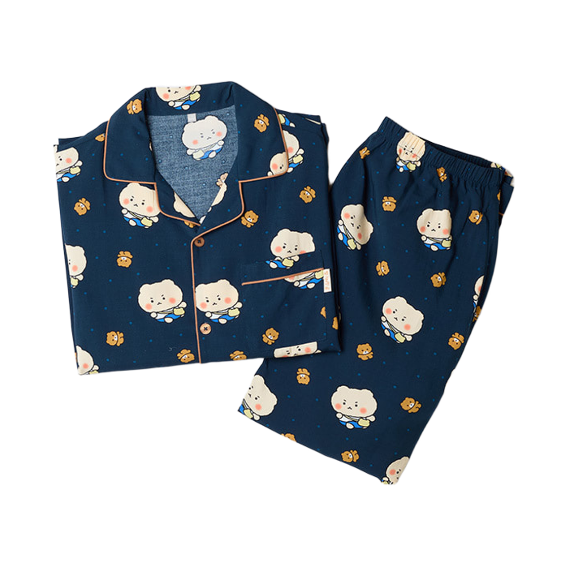 스파오 x 망그러진곰 망고미 롱슬리브 파자마 네이비(Spao x Manggom Mangomee Long Sleeve Pajama Navy)