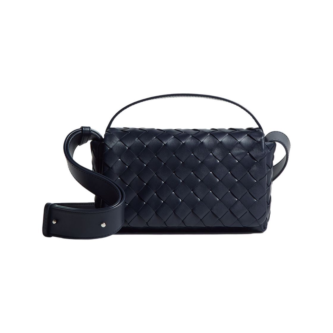 857931V2HL04330 Bottega Veneta Intrecciato Mini Bag With Flap Midnight