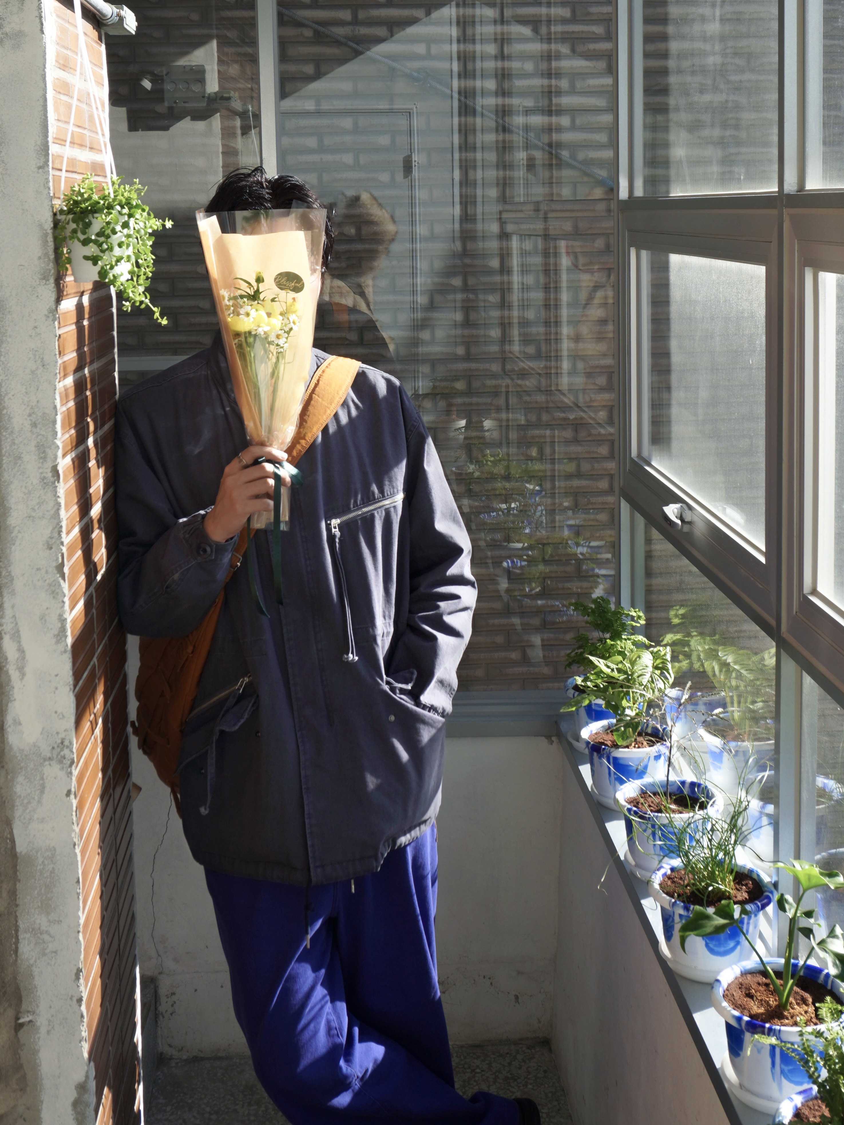Noun Faded Filed Jacket Navy, Lemaire Large Soft Game Bag Water Repellent Nylon Canvas Tan 착용 스타일 - 2
