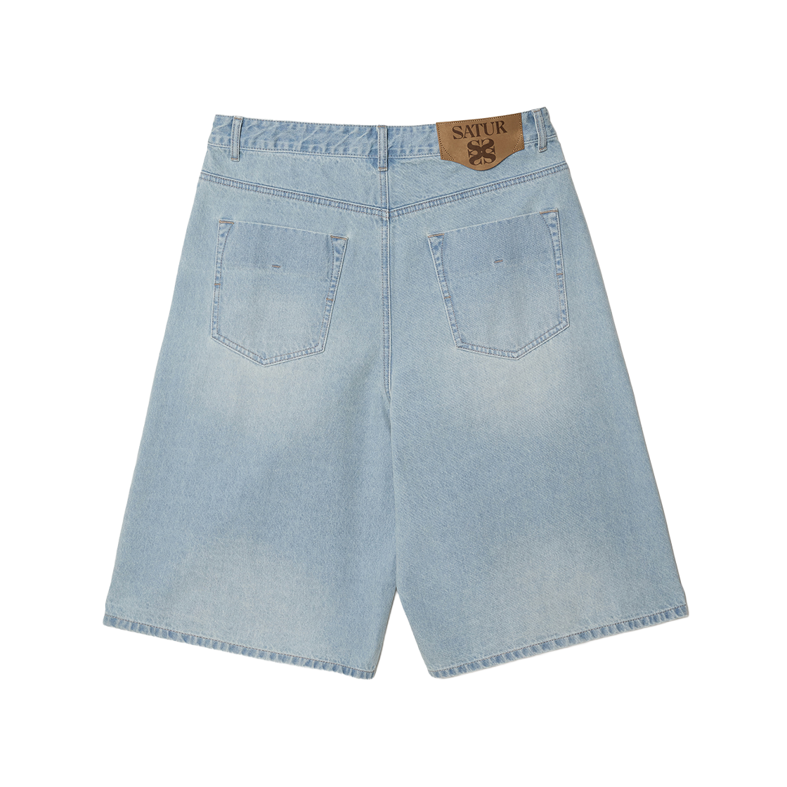 [사은품 증정] 세터 플리츠 버뮤다 워시드 데님 쇼츠 라이트 블루([사은품 증정] SATUR Pleats Bermuda Washed Denim Shorts Light Blue) - 2