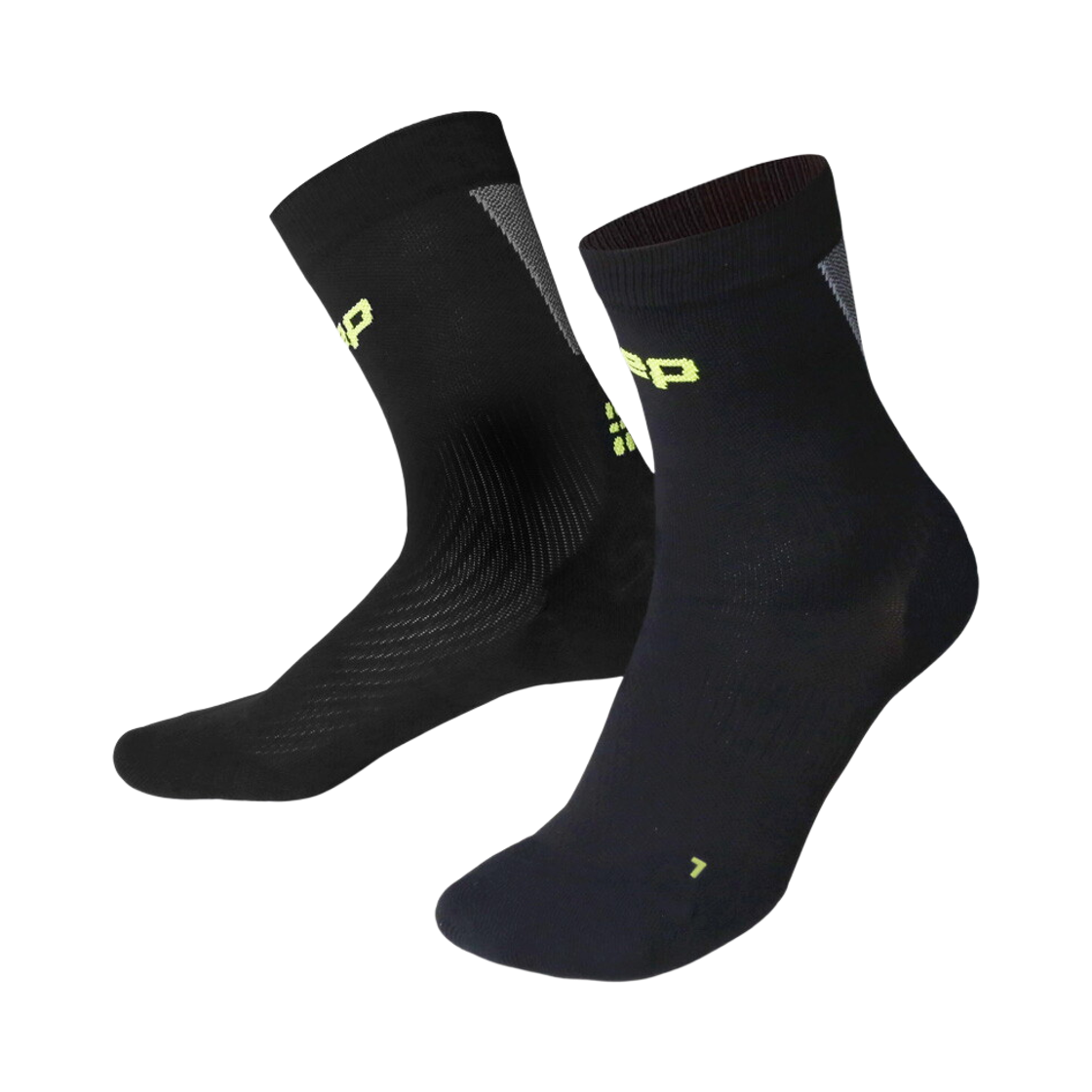 WP9CVL CEP Core Run Ultralight Mid Cut Socks Black Grey