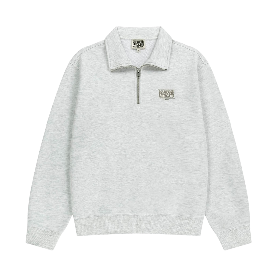 - (W) Marithe Francois Girbaud Small Classic Logo Half Zip Up Sweatshirt Light Heather Gray