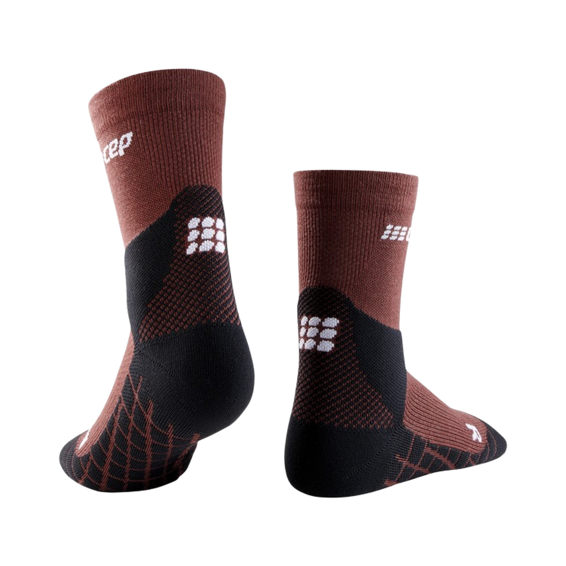 CEP 하이킹 라이트 메리노 미드 컷 컴프레션 삭스 체리 브라운(CEP Hiking Light Merino Mid Cut Compression Socks Cherry Brown) - 2