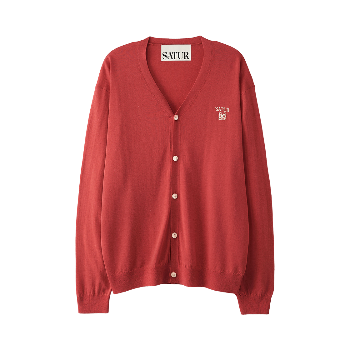 SA261MKC02RED0 [사은품 증정] SATUR Loren Linen Blend Cardigan Red