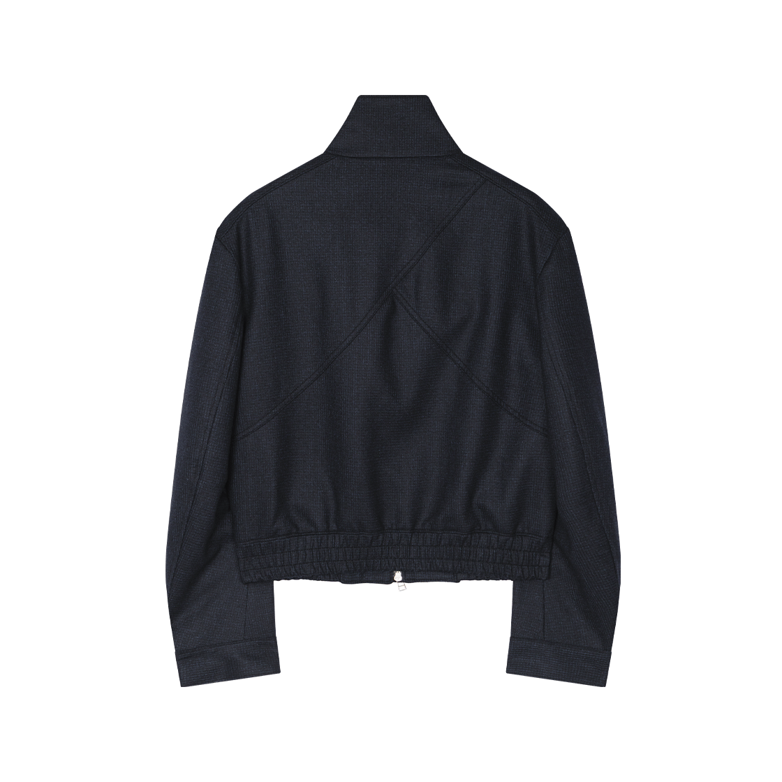 웨이비니스 어시메트리 하이넥 울 재킷 네이비(Waviness Asymmetry High-Neck Wool Jacket Navy) - 2