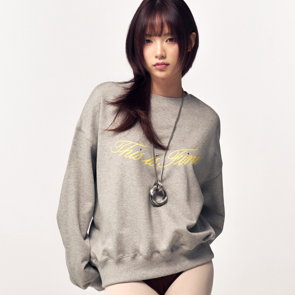 디스이즈파인 스탠다드 시그니처 스웻셔츠 스포티프 그레이(THIS IS FINE Standard Signature Sweatshirt Sportif Gray) - 2