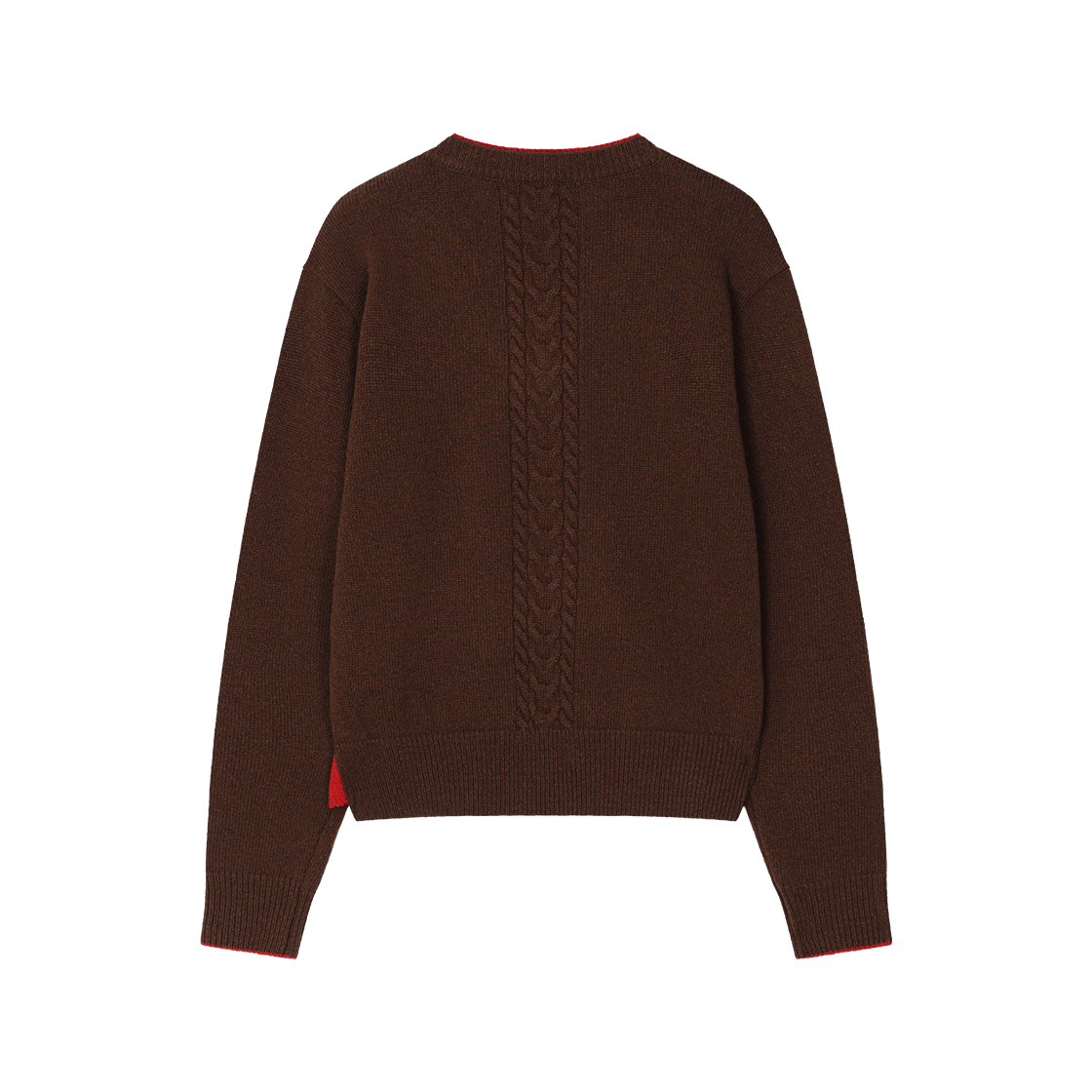 웨이비니스 더블 레이어드 브이넥 니트 브라운 레드(Waviness Double Layered V-Neck Knit Brown Red) - 2